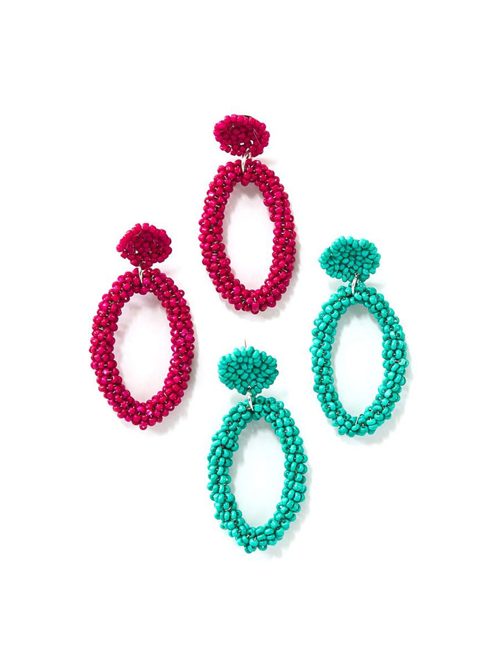 FIESTA BEADED HOOPS