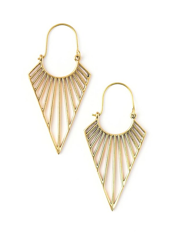 GEOMETRIC TRIANGLE HOOP EARRINGS