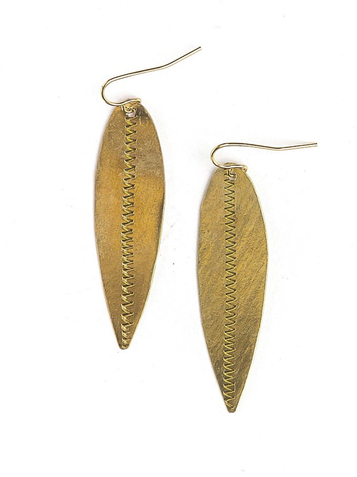BRASS LEAF ARTILLERY EARRINGS