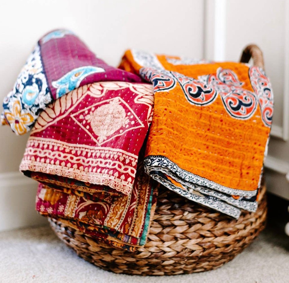 KANTHA THROW BLANKET