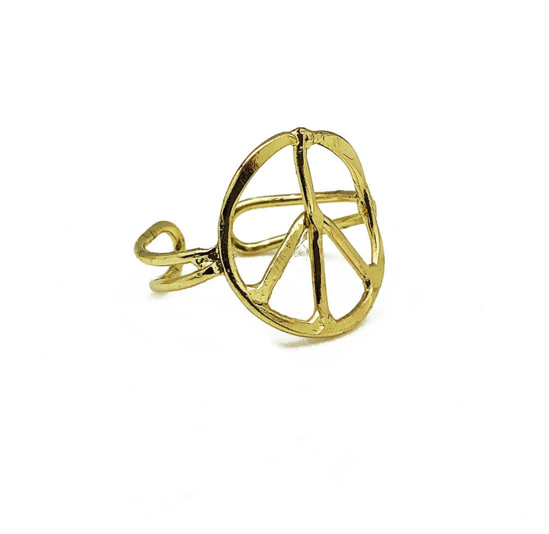 PEACE SIGN ADJUSTABLE RING
