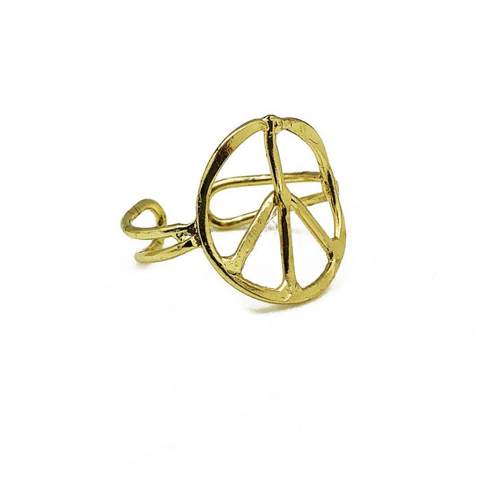 PEACE SIGN ADJUSTABLE RING