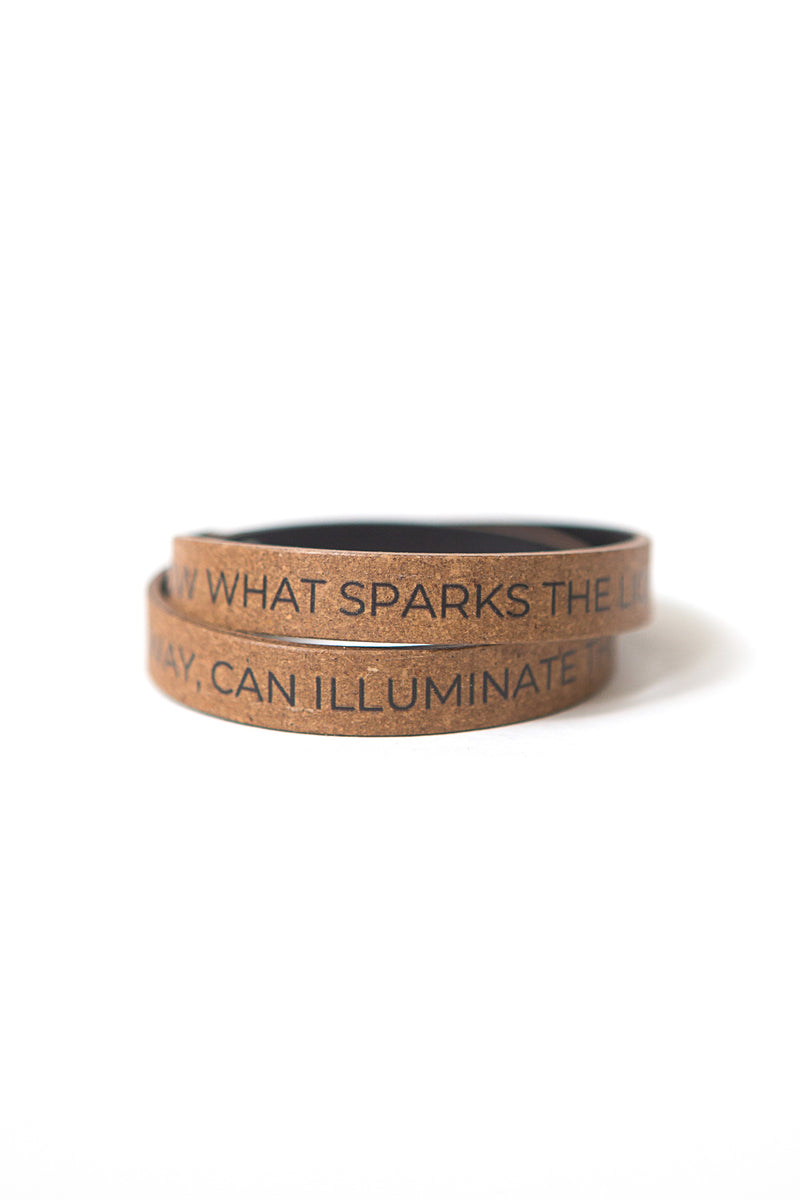 QUOTABLE RECYCLED LEATHER WRAP BRACELET