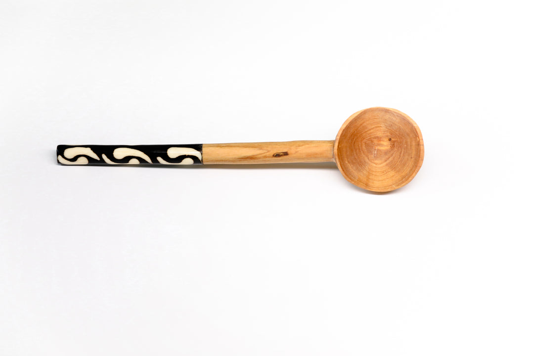 WOOD SPOON w/ BONE HANDLE