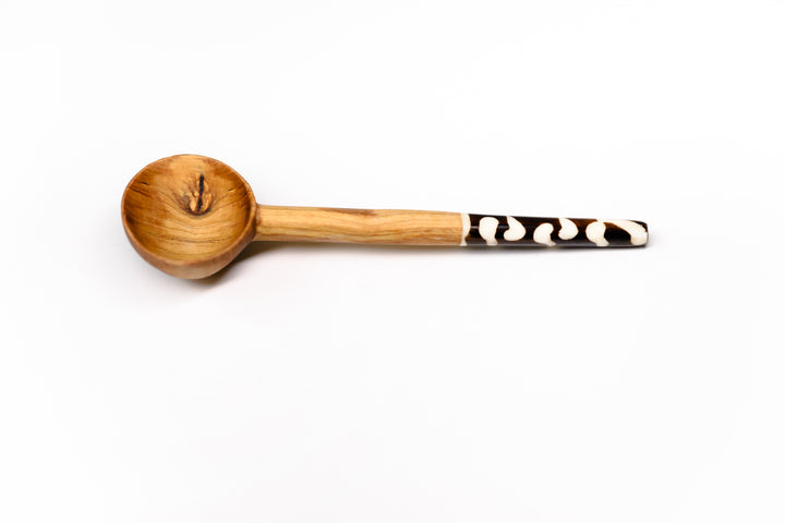 WOOD SPOON w/ BONE HANDLE