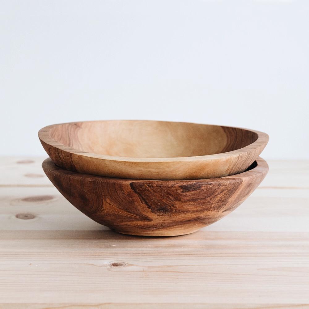 6" HAND CARVED WILD OLIVE WOOD BOWL